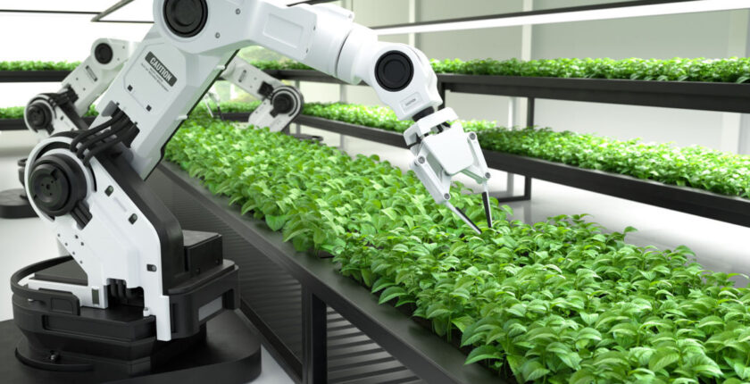 min smart robotic farmers concept